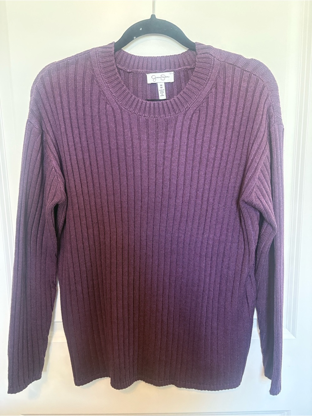 Men's Ribbed Crewneck Sweater - Plum - Picture 5 of 9